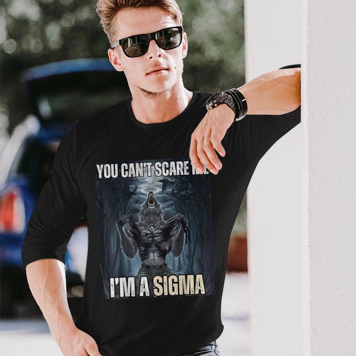 Ich Bin The Sigma Du Kannst Mich Nicht Erschrecken Wolf Meme Alpha Langarmshirts Geschenke für Ihn