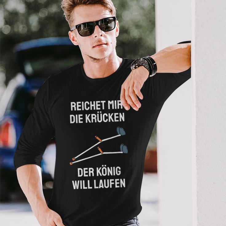 Injury Crutches Saying Gute Bessung S Langarmshirts Geschenke für Ihn