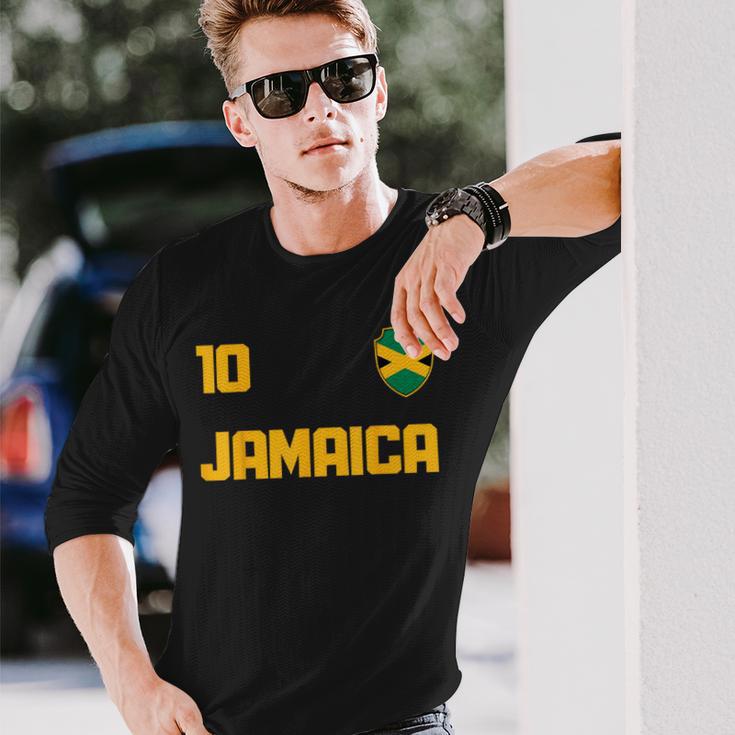 Jamaica Flag Reggae Music Fan Jersey Langarmshirts Geschenke für Ihn