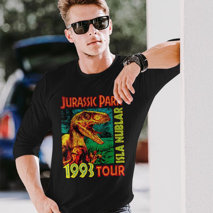 Jusrassic Park Isla Nublar 1993 Tour Poster Langarmshirts Geschenke für Ihn