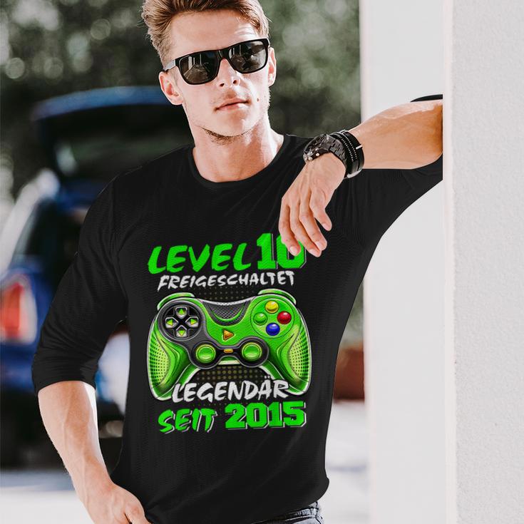 Level 10 Birthday Boy Gamer 2015 10Th Birthday Langarmshirts Geschenke für Ihn