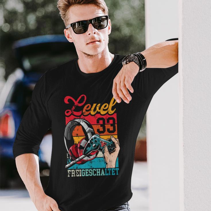 Level 33 Years Birthday Gamer 33Rd Birthday Langarmshirts Geschenke für Ihn