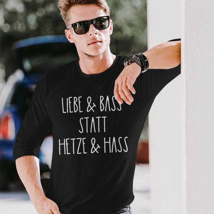 Liebe Und Bass Statt Hetze Und Hass Musik Festival Langarmshirts Geschenke für Ihn