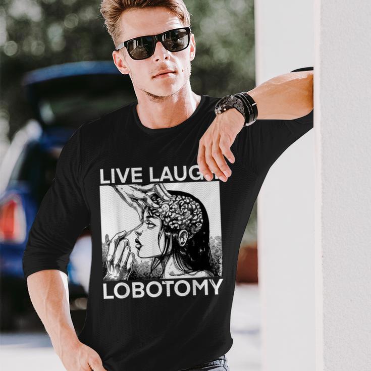 Live Laugh Lobotomy Spade Ink Langarmshirts Geschenke für Ihn