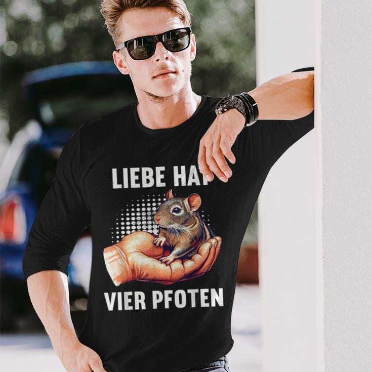 With Love Has Four Paws Degu Degus Owner Deguhalter Langarmshirts Geschenke für Ihn