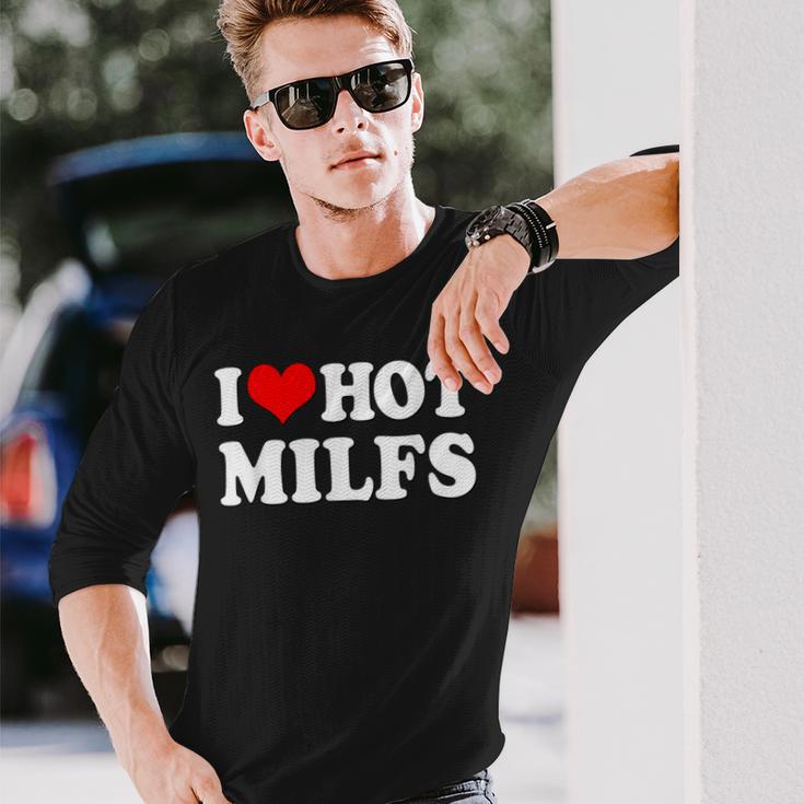 I Love Hot Milfs I Heart Hot Milfs Couple Set Langarmshirts Geschenke für Ihn