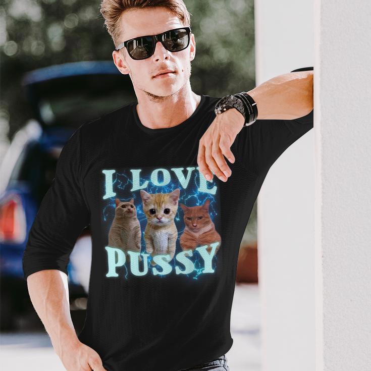 I Love Pussy Cat Langarmshirts Geschenke für Ihn