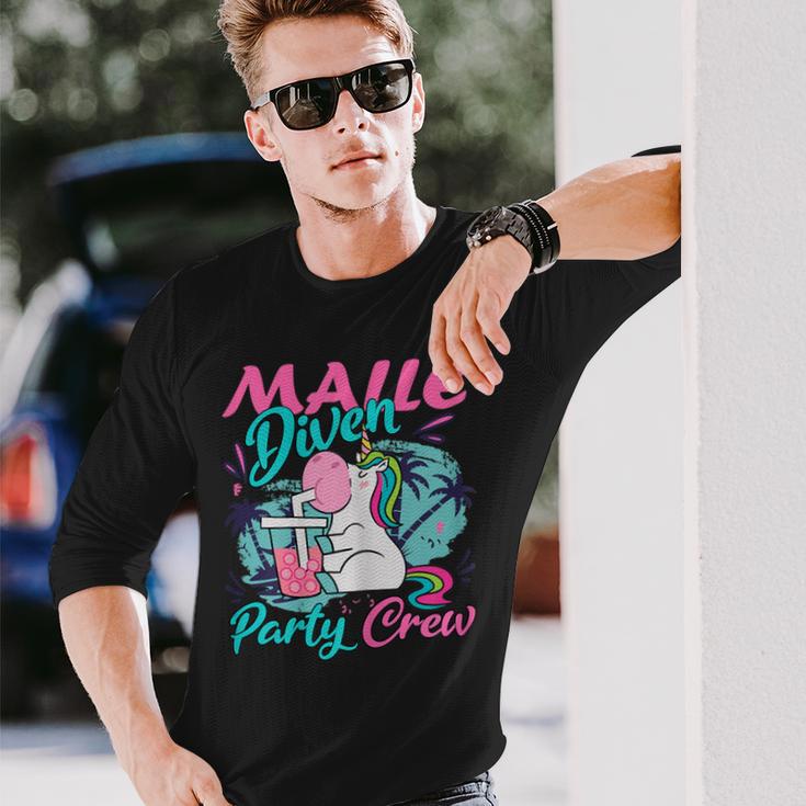 Malle Diven Party Crew Saufen Langarmshirts Geschenke für Ihn