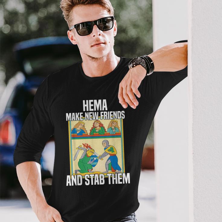 Medieval Sword Fighting Traditions And Tournaments Hema Langarmshirts Geschenke für Ihn