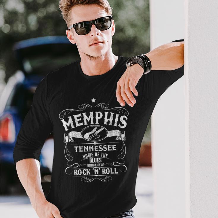 Memphis Tennessee Blues Country Music Usaintage Souvenir Langarmshirts Geschenke für Ihn