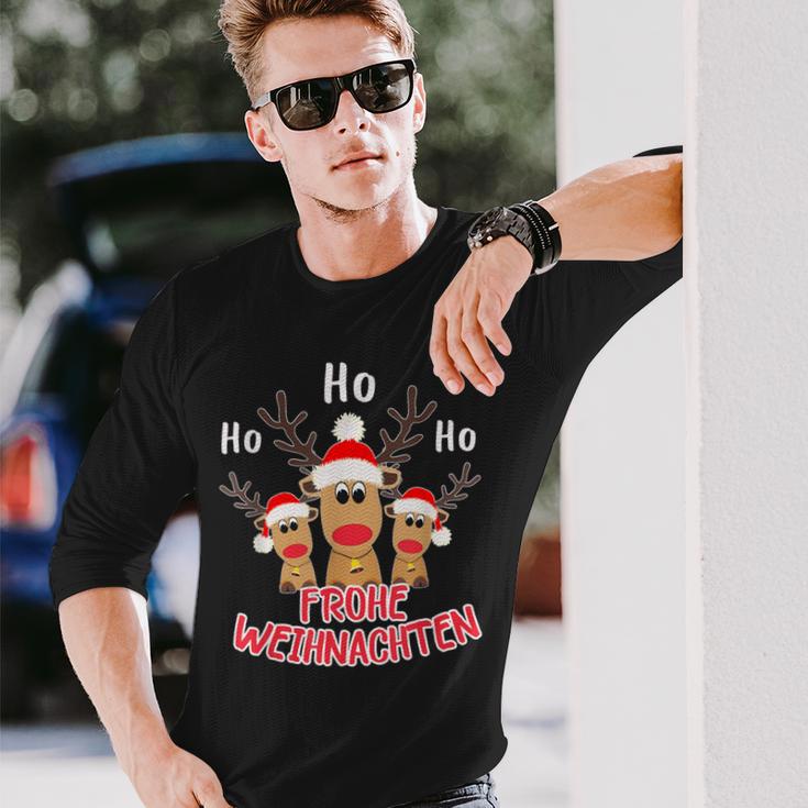 Merry Christmas Reindeer Ho Ho Ho Elk Christmas Langarmshirts Geschenke für Ihn