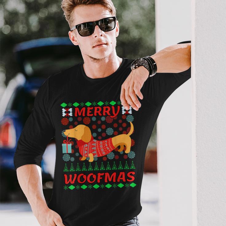 Merry Woofmas Dachshund Christmas Jumper Langarmshirts Geschenke für Ihn