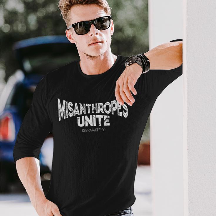 Misanthropes Unite Astociales Inverted Distressed Langarmshirts Geschenke für Ihn