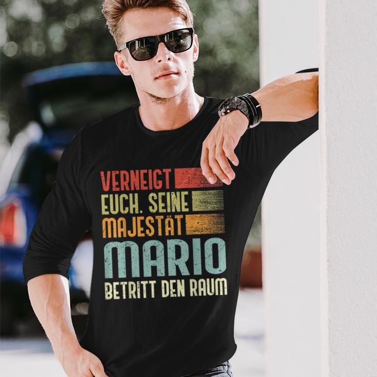 Name Mario -Erneigt Euch Seine Majestät Mario Langarmshirts Geschenke für Ihn