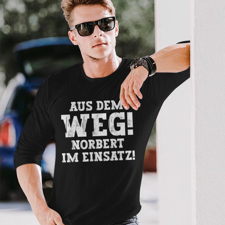 Norbert Saying Aus Dem Weg First Name Norbert Langarmshirts Geschenke für Ihn