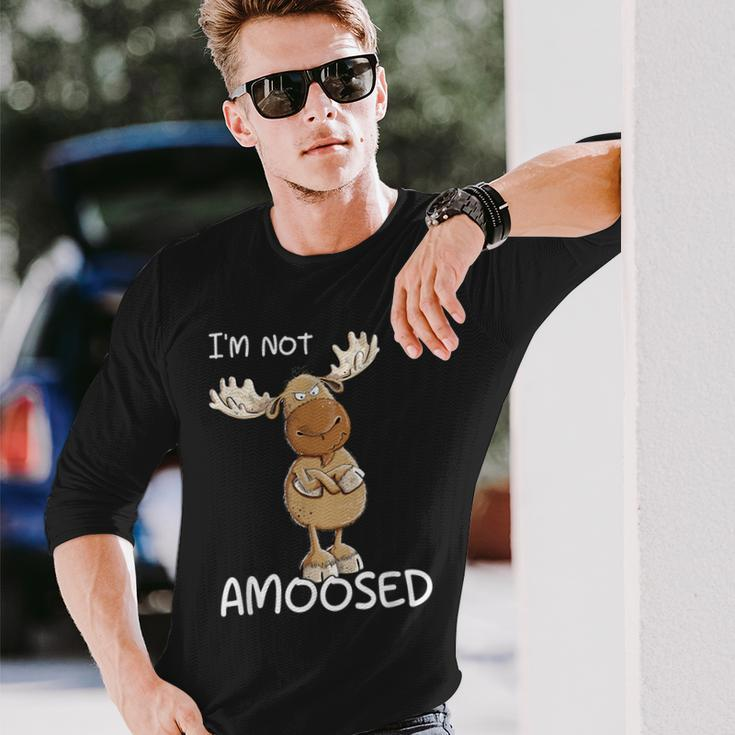 Not Amoosed Moose I Nö Fun Elk Word Game I No Statement Langarmshirts Geschenke für Ihn