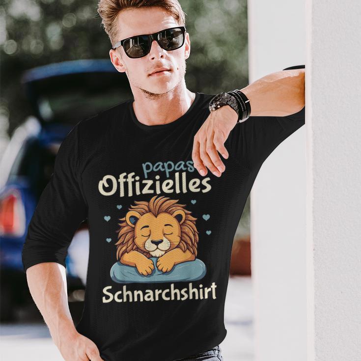 Papa Official Snoring Pyjamas Lion Sleep Langarmshirts Geschenke für Ihn