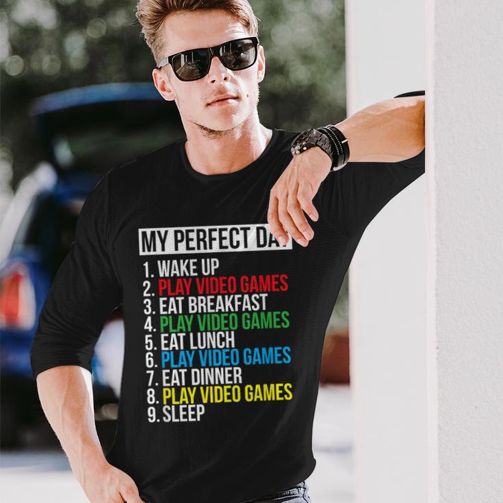 My Perfect Dayideo Games Cool Gamer Langarmshirts Geschenke für Ihn