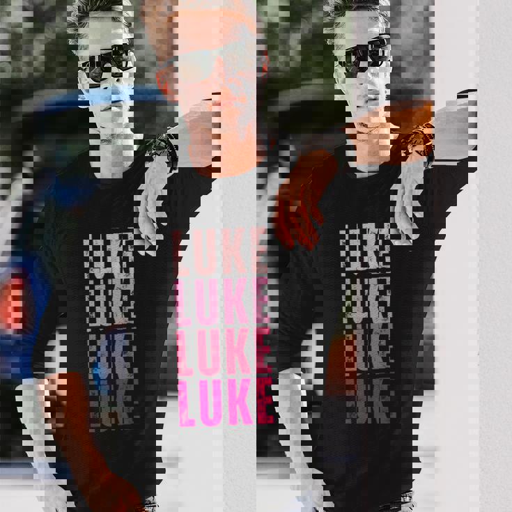 Personalized Name Luke I Love Luke Vintage Long Sleeve T-Shirt Gifts for Him