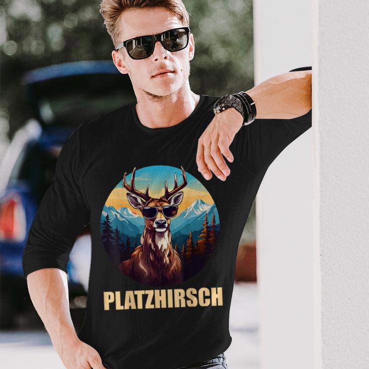 Platzhirsch Beim Wandern Berge Langarmshirts Geschenke für Ihn