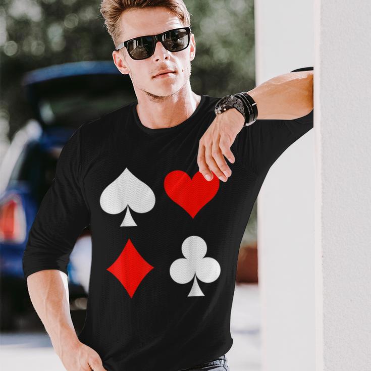 Playing Cards Skat Card Game Poker Costume Carnival Fancy Dress Langarmshirts Geschenke für Ihn