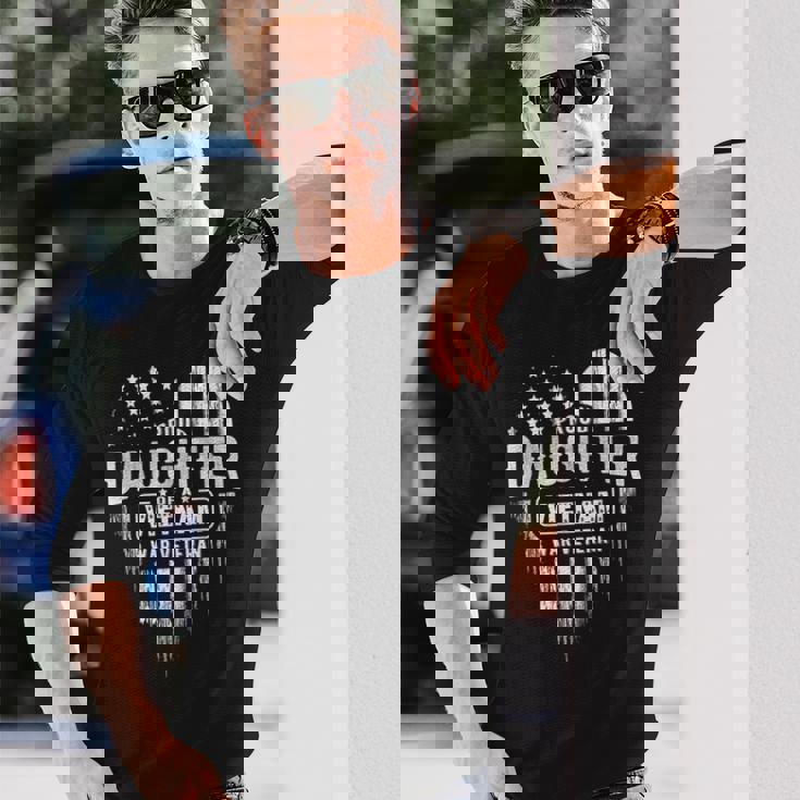 Proud Daughter Vietnam Vet Dad Veterans Day American Flag Long Sleeve T-Shirt Gifts for Him