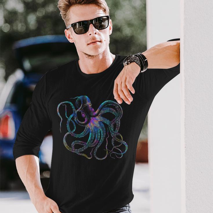 Psychedelic Octopus Octopus Langarmshirts Geschenke für Ihn