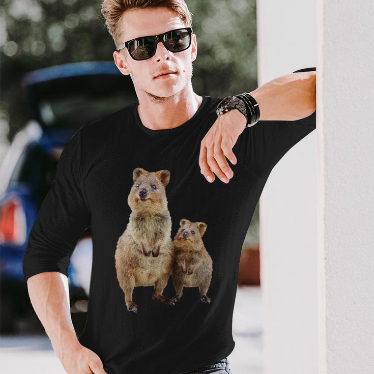 Quokka Australian Quokka With Baby Langarmshirts Geschenke für Ihn