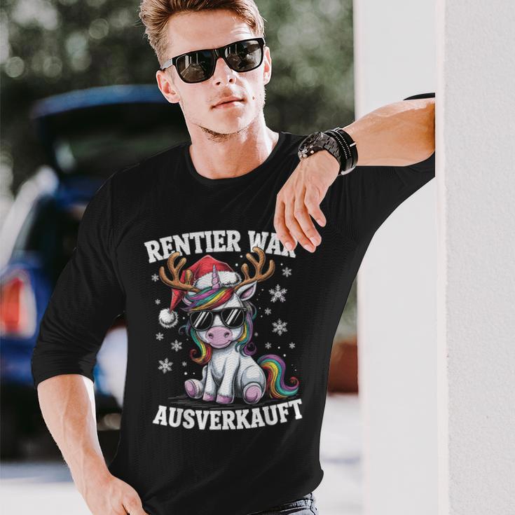 Reindeer Was Ausverkauft Christmas Unicorn Slogan Langarmshirts Geschenke für Ihn