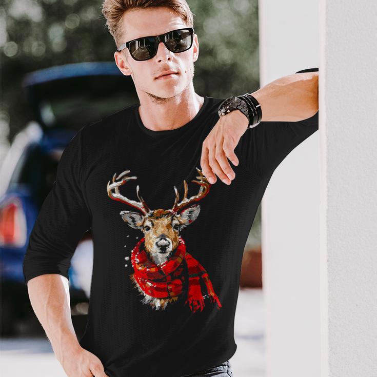 Reindeer Graphic Illustration Reindeer Langarmshirts Geschenke für Ihn