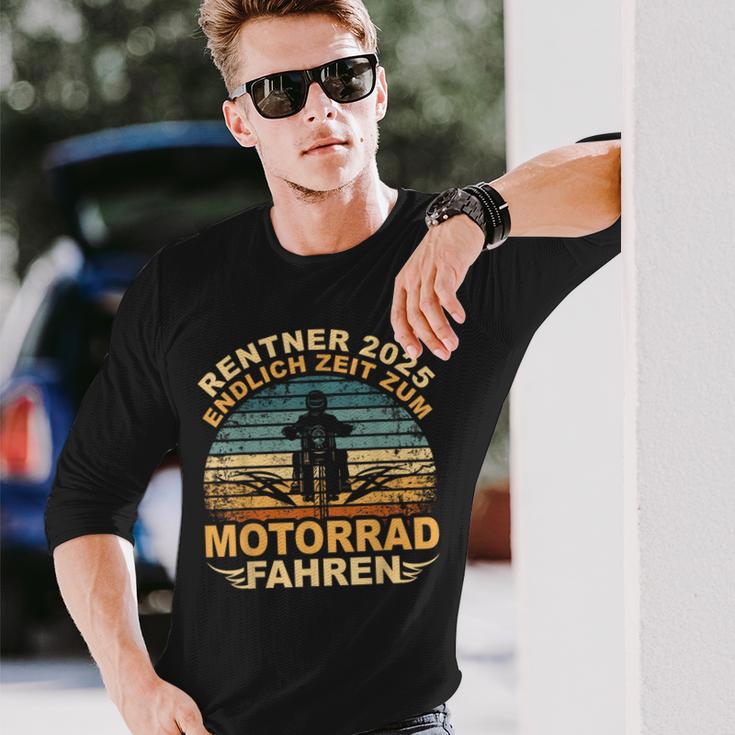 Rentner 2025 Motorrad Motorsport Motorradfahrer Rente Langarmshirts Geschenke für Ihn