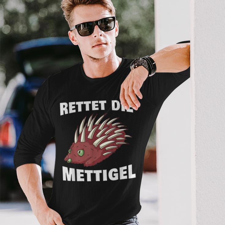 Rettet Die Mettigel Mettbrötchen Minced Meat Minced Meat Peter Mett Langarmshirts Geschenke für Ihn