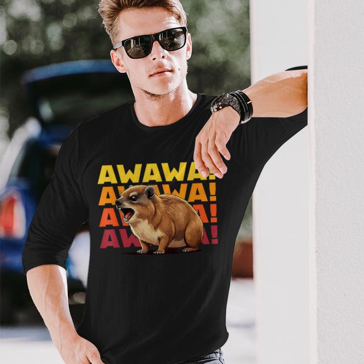 Rock Hyrax Lover Awawa Marmot Dassie Langarmshirts Geschenke für Ihn