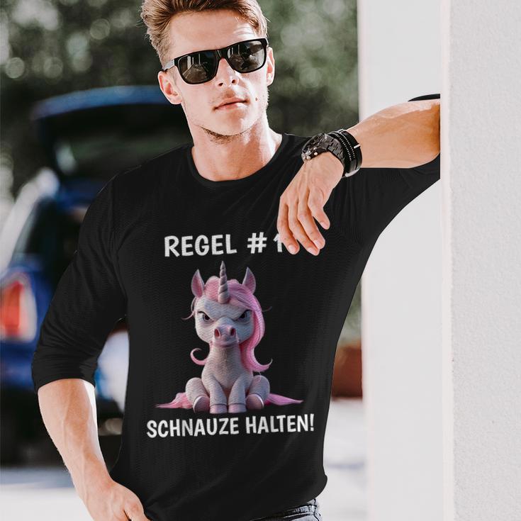 Rule 1 Snout Unicorn Sarcasm Langarmshirts Geschenke für Ihn