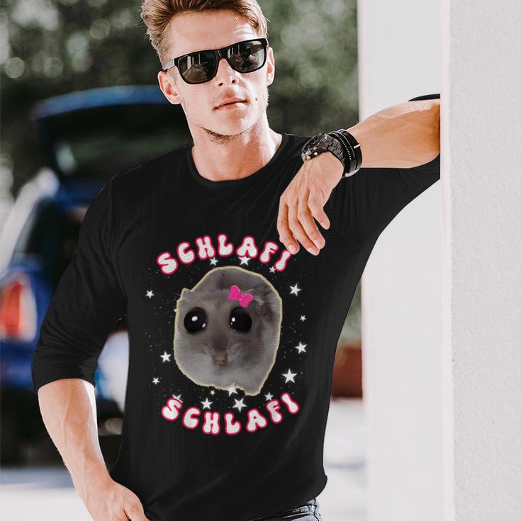 Sad Hamster Schlafi Pyjamas Cute Hamstie Meme Langarmshirts Geschenke für Ihn