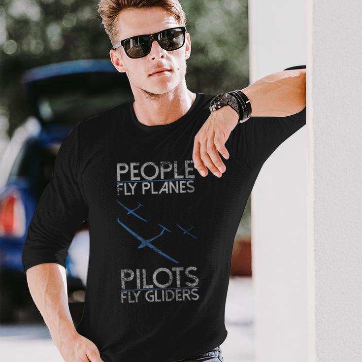 Sailing Flying Pilot Fly Glider Idea Langarmshirts Geschenke für Ihn