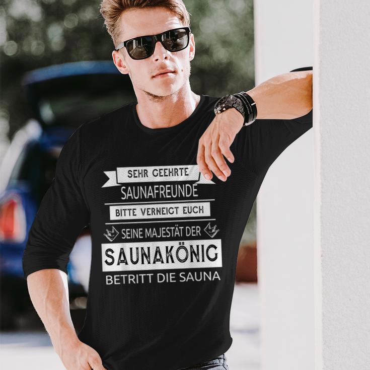 Sauna King Seine Majestät Saying Sayings Langarmshirts Geschenke für Ihn