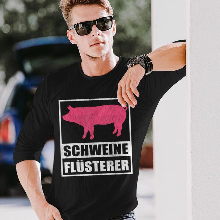 Schweine Flusterer Schweinebauer Langarmshirts Geschenke für Ihn