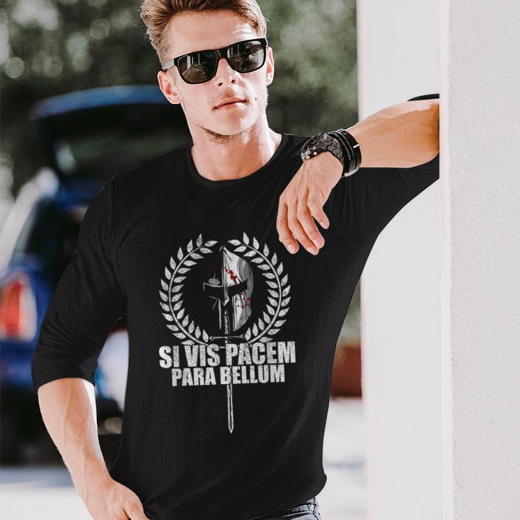 Siis Pacem Para Bellum Latin Wisdom Proverb Langarmshirts Geschenke für Ihn