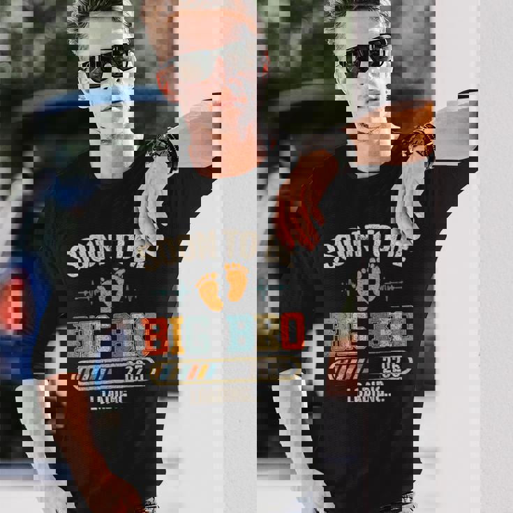 Soon To Be Big Brother 2025 Loading Pregnancy Announcement Long Sleeve T-Shirt Gifts for Him