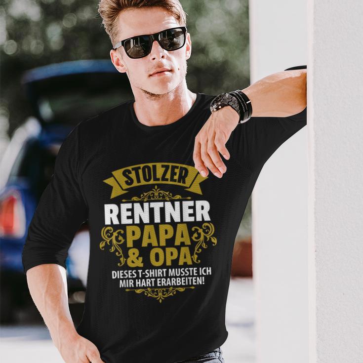 Stolzer Pensioner Papa Grandpa Retirement Pension Langarmshirts Geschenke für Ihn