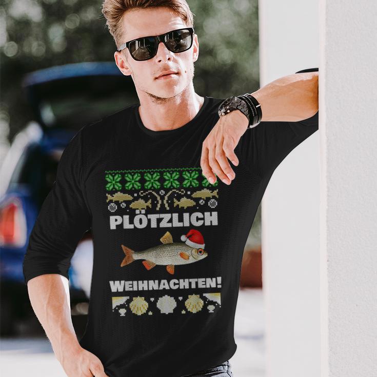 Suötzlich Christmas Fishing Plötz Red Eye Fish Langarmshirts Geschenke für Ihn