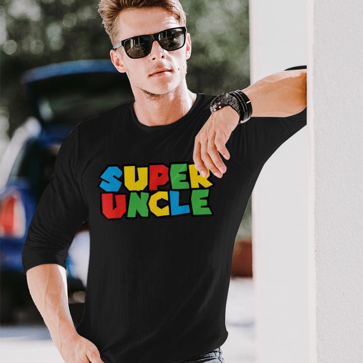 Superhero Uncle From Nephew Or Niece Super Uncle Langarmshirts Geschenke für Ihn