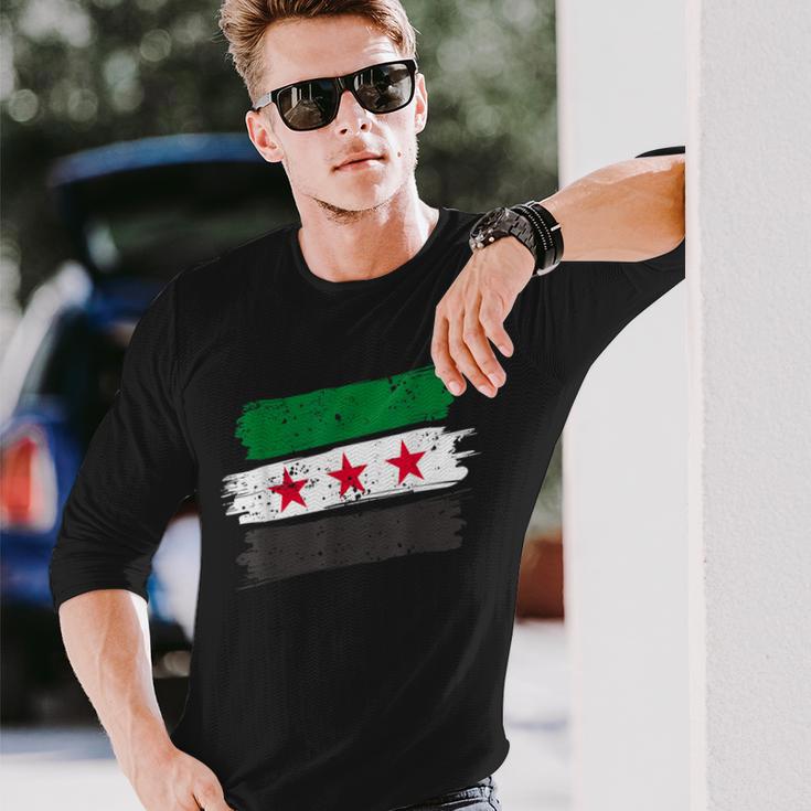 Syria Flag Syria Flag Langarmshirts Geschenke für Ihn