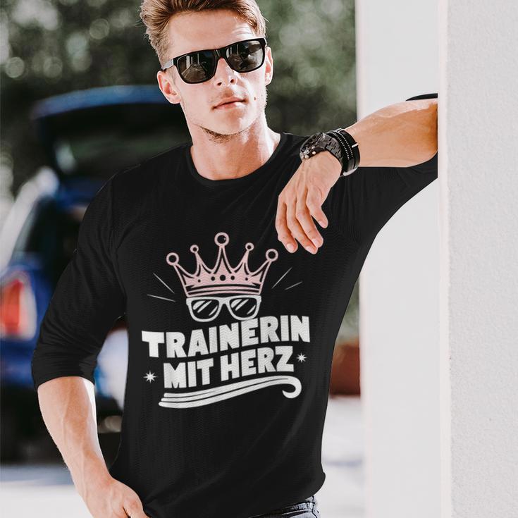 Trainer With Heart Fitness Dance Football Farewell Langarmshirts Geschenke für Ihn