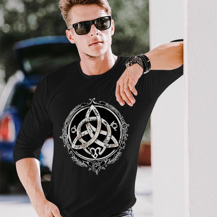 Triskele Triskel Triquetra Celtic Protective Rune Langarmshirts Geschenke für Ihn