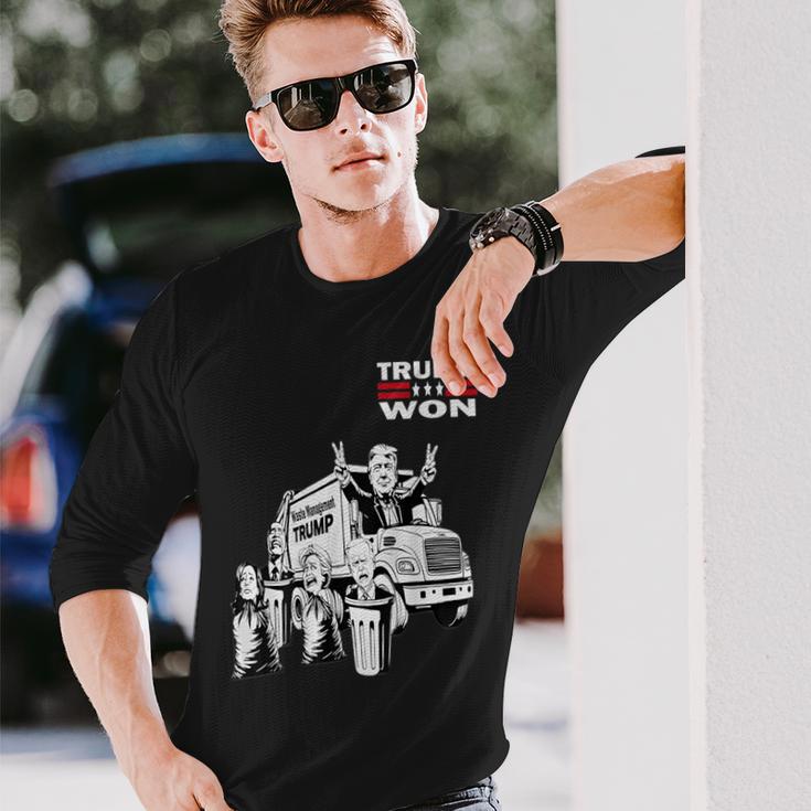 Trump Won Trump Waste Management Trump Garbage Truck Long Sleeve T-Shirt Gifts for Him Trump Won Trump Waste Management Trump Garbage Truck Long Sleeve T-Shirt Gifts for Him