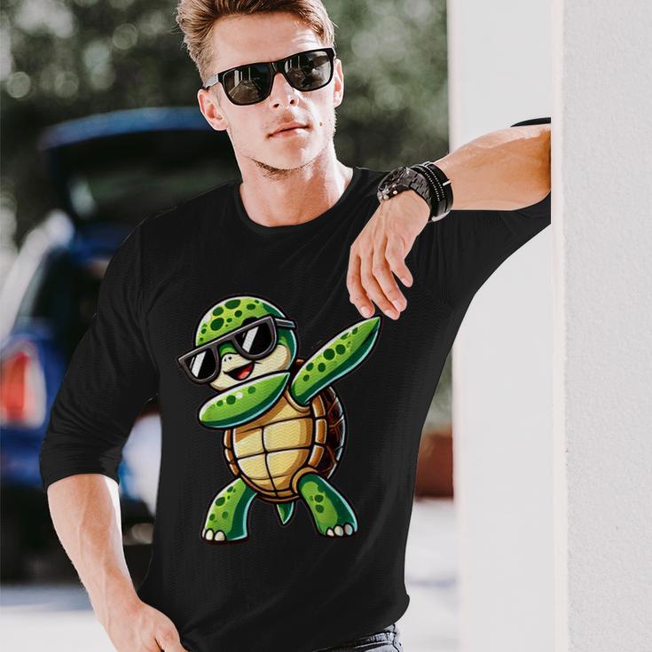 Turtle Dabbing Turtle With Toad Motif Langarmshirts Geschenke für Ihn