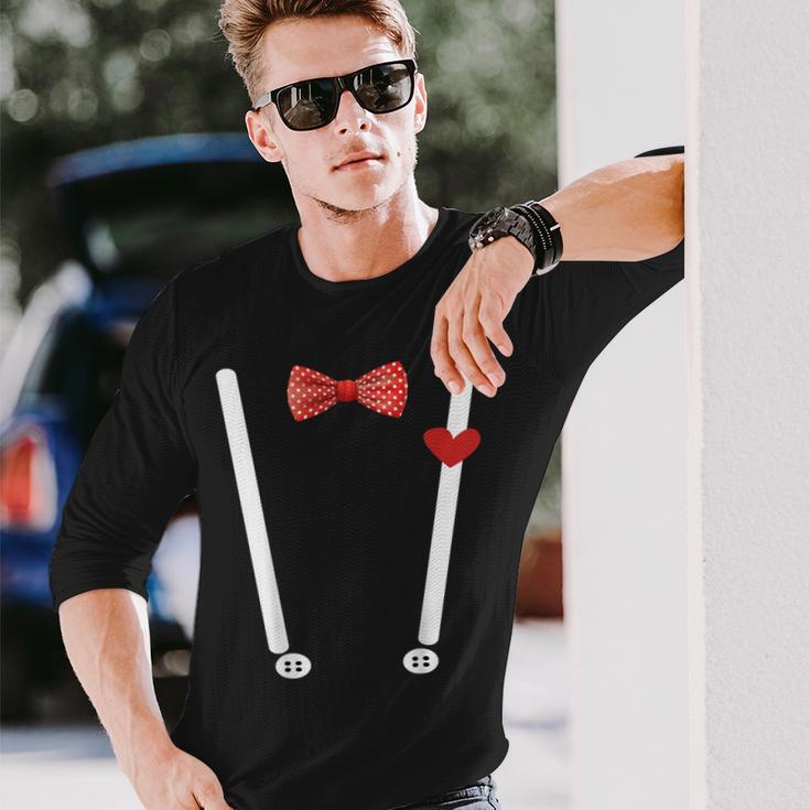 Valentine's Day Costume Hearts Bow Tie & Braces Langarmshirts Geschenke für Ihn