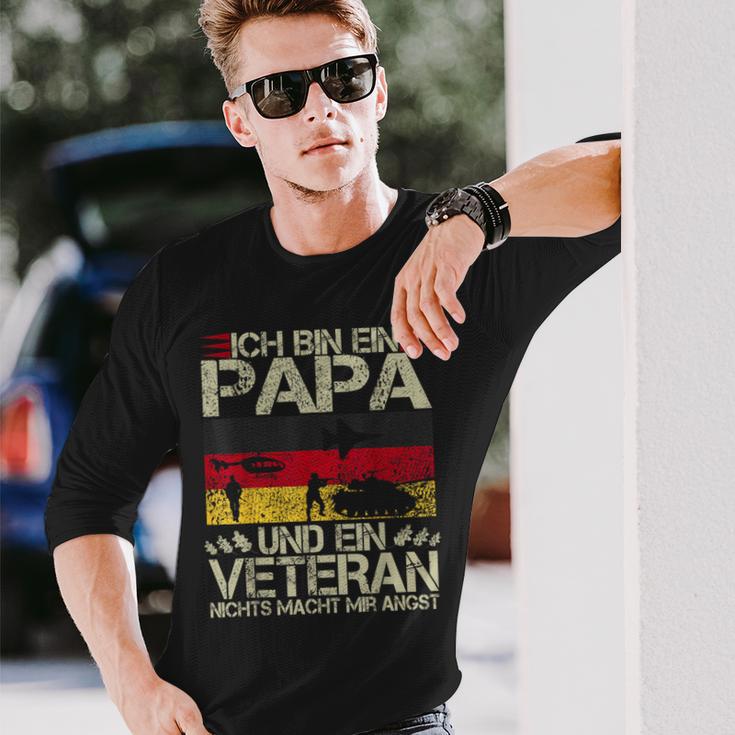 Veteran Father's Day Oak Leaves Soldier And Dad Langarmshirts Geschenke für Ihn